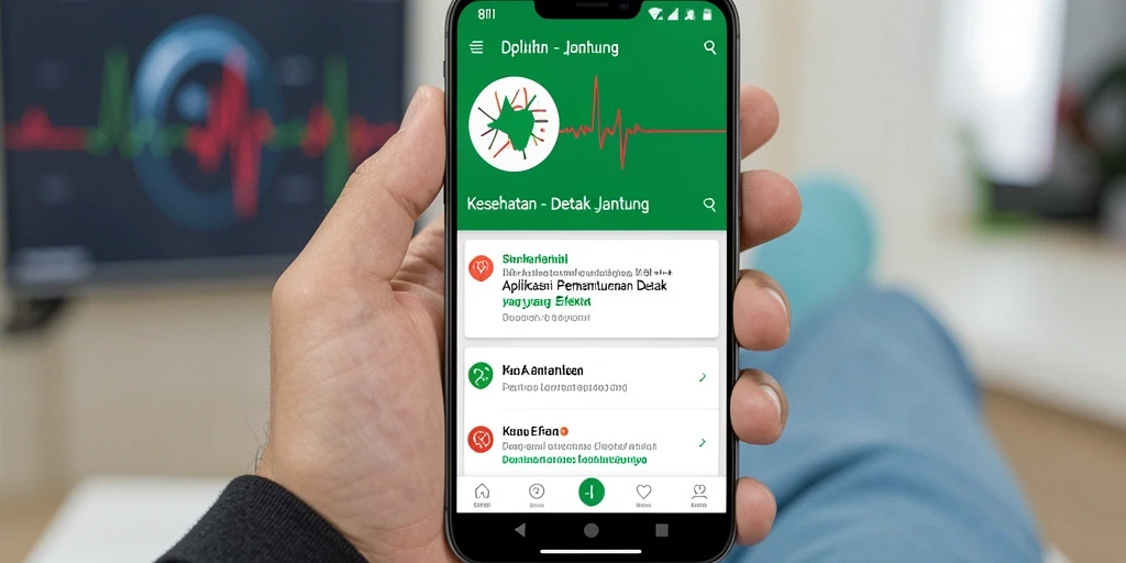 Tampilan antarmuka canggih aplikasi Detak Jantung 8II.