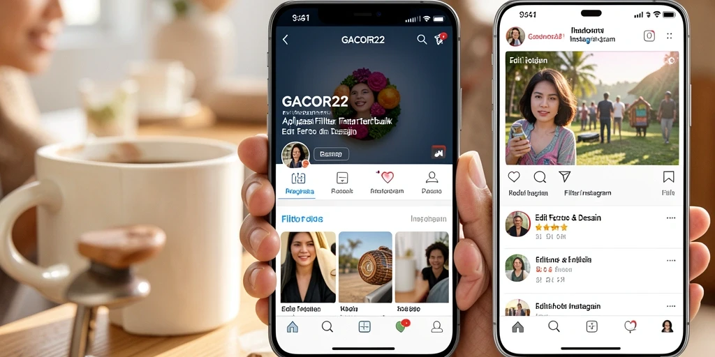 Antarmuka pengguna GACOR22 dengan berbagai pilihan filter Instagram yang menarik.