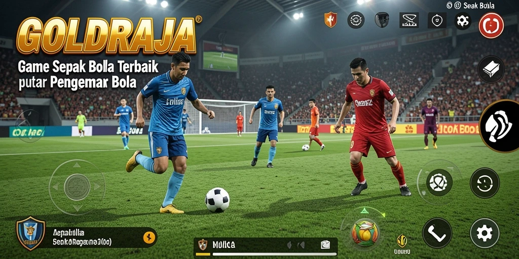 Tampilan antarmuka yang menawan dan intuitif dalam permainan sepak bola.
