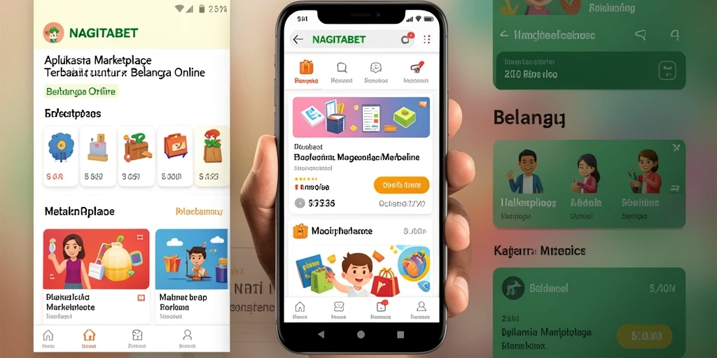 Screenshot antarmuka utama NAGITABET yang menunjukkan fitur belanja.