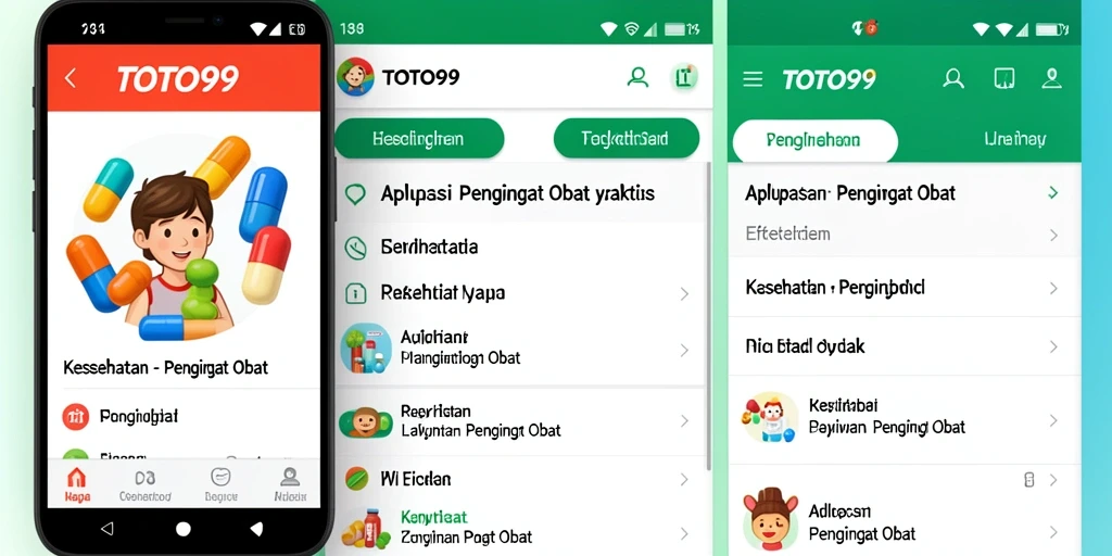 Antarmuka sederhana dan fungsional dari aplikasi Pengingat Obat.