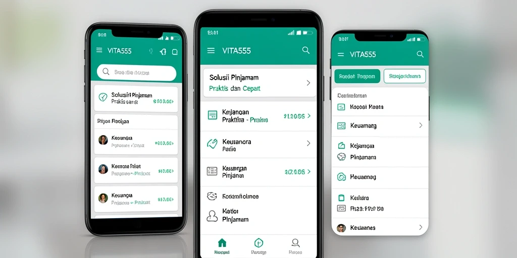 Screenshot antarmuka aplikasi VITA555 untuk pengajuan pinjaman.